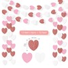 jijAcraft White Rose-Gold Pink Heart Garland Party Decorations, 52 Feet