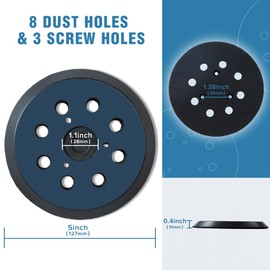 S SATC Replacement Sander Pads 5 Inch 8 Hole Hook and Loop Replacement Pads 2 PCS Orbital Sander Replacement Pads for Dewalt/Makita