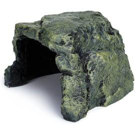 MODERNJOE'S Rock Hide Cave Hiding Place for Reptiles, Amphibians and invertebrates. Terrarium & Aquarium Decor. Perfect for Lizards,Snakes,Frogs,Turtles,Bearded Dragons - Large(6.7 x 7.3 x 4.5 inch)