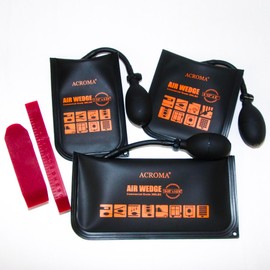 ACROMA Inflatable Air Wedges - 420D Nylon Composite Fabric, Commercial Grade Robust 136 kg Load Air Shim Bags, Easy Pump-Up & Fast Release Lift Bags with Pry Bar Set (3pcs/Set)