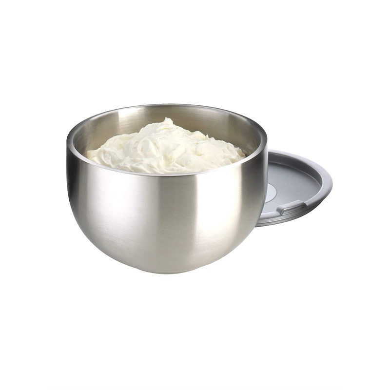 GSW Thermoschüssel mit Kunststoffdeckel aus Edelstahl mit einem Durchmesser von