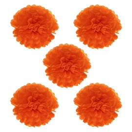 PATIKIL 8" Tissue Pom Poms Flowers, 5 Pack Paper Flower Ball for Wedding Bridal Shower Birthday Bachelorette Party Backdrop Decoration, Orange Red