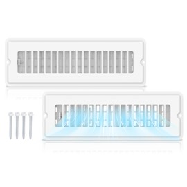 Floor Vent Covers with Screw Hole 2x10 2 Pack Heavy Duty Steel Vent Covers for Home Floor - Air Vent Covers - Floor Register Easy Adjust Air Supply Walkable - White