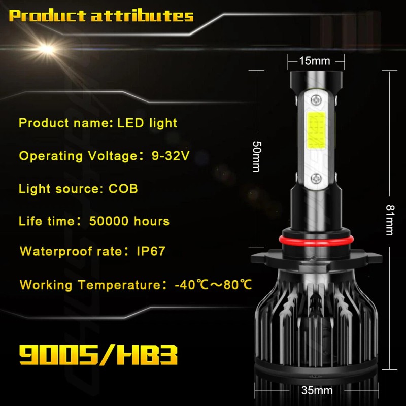 CHUSYYRAY 6000K 6x LED Headlight Fog Light Bulbs For Dodge