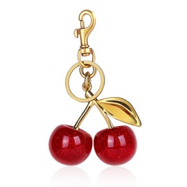 OVRUNS Cherry Bag Charm - Cute Sparkling Purse Accessory