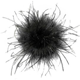 Women Ostrich Feather Brooch Corsage Pin, Vintage Fluffy Ostrich Feather Hair Clip Lapel Pins Headwear for Womens Girls Bridal Wedding Party Tea Party Dress Scarf