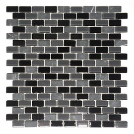 La Jacond Mini Brick Marble Glass Blend Mosaic Wall Tile Backsplash (Box of 10)