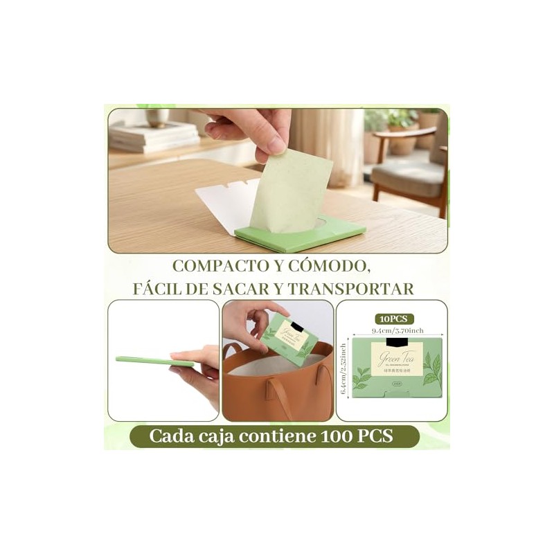 1000PCS Papel Absorbente de Aceite Facial (Menta)