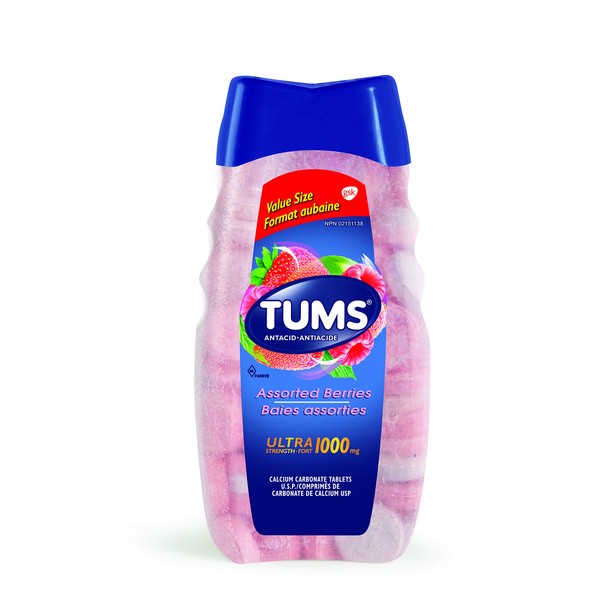 TUMS Ultra Strength Antacid for Heartburn Relief, Assorted Berries, 160 tablets