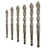 6PCS High-Strength Eccentric Twist Drill Bit Set - Four-Flute Sawtooth,