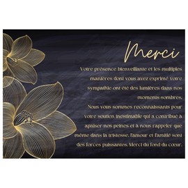 Amour Éternel Parent Deces Thank You Card Set | Envelopes Provided | Thank You Condolence | Premium Quality Paper | Funeral | Funeral | Bereavement (Pack of 40)