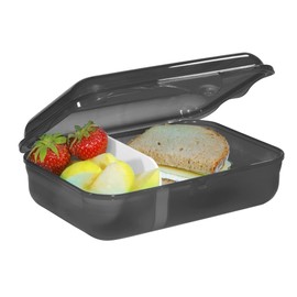 Step by Step Dragon Drako Lunch Box, Black, with Divider and Click Closure, Dishwasher Safe, BPA-Free, for School and Nursery, 0.9 L