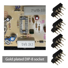 Be In Your Mind 20Pcs Gold Plated 8-Pin DIP Round IC Chip Socket Adaptor 2.54mm Pitch Straight IC Socket for 8 DIP OP-AMP IC Sockets for NE5532 Burr Brown LM Audio Grade