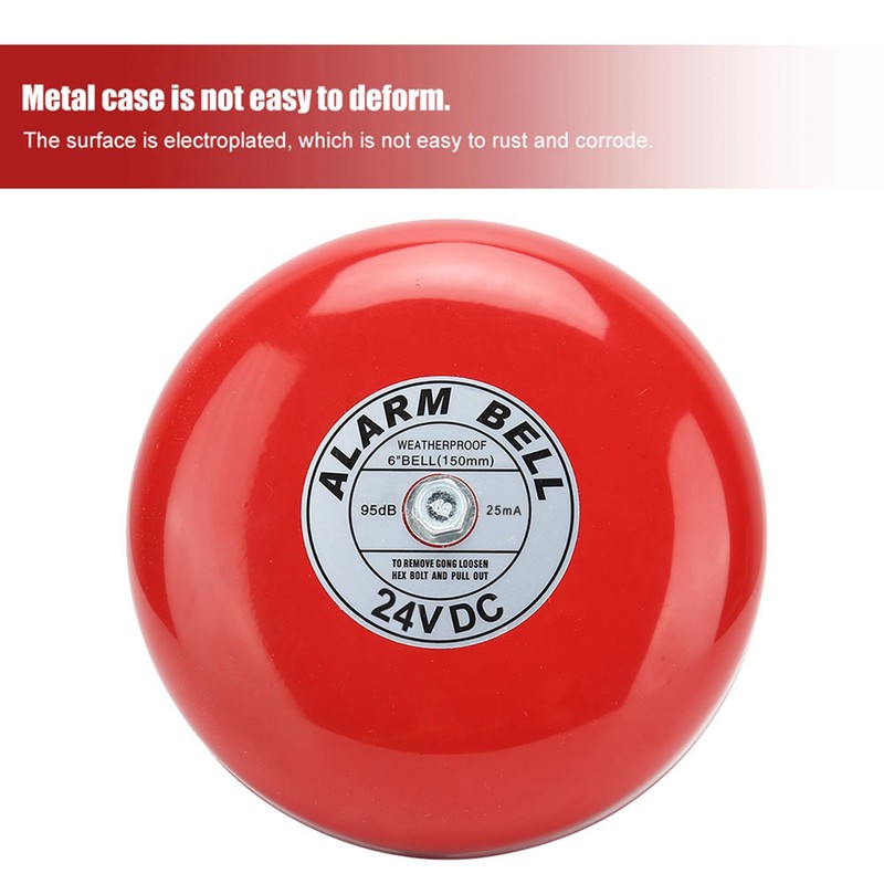 6 Inches Carbon Steel Internal Strike Type Electric Bell 95db