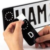 2 x Number Plate Sticker EU Field Black incl. 1