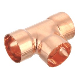 uxcell 1 Pcs 1 inch Tee Copper Fitting Tee Shaped Fittings Connector with Sweat Solder Connection for Plumbing, 60.5x43.5mm