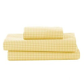 bkb Gingham Toddler Sheet Set, Yellow