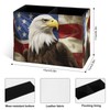 Famame America Flag with Eagle Pencil Holder for Desk, Leather