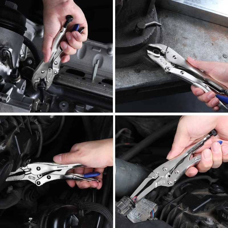 WORKPRO 5-Piece Pliers Set - 6", "7-', 10' Curved Jaw