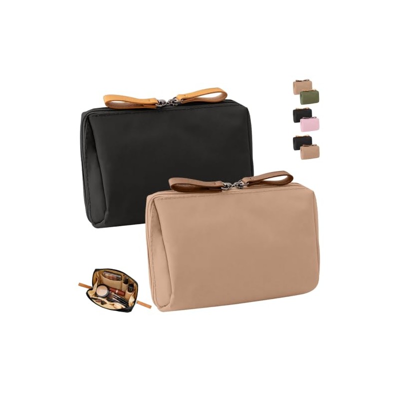 2pzs Cosmetiquera de Viaje, 16×10cm Bolsa de Maquillaje para Mujer,