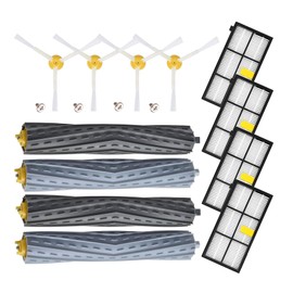Fuyoda Kit de piezas de repuesto para aspiradora iRobot Roomba 800 Series 850 860 861 866 870 880 890 900 Series 960 980 981 985, piezas de reabastecimiento con 2 extractores, 4 filtros, 4 cepillos laterales