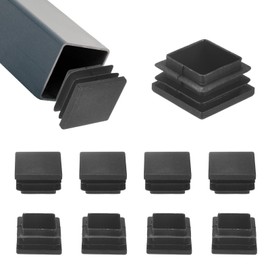 M METERXITY 10-Pack Tubing End Caps, 1.26 x 1.26 Inch Plastic Square Hole Plugs Inserts for Chair Leg/Bar Stool/Fitness Equipment, Chair Glides Fence Plug Floor Protectors