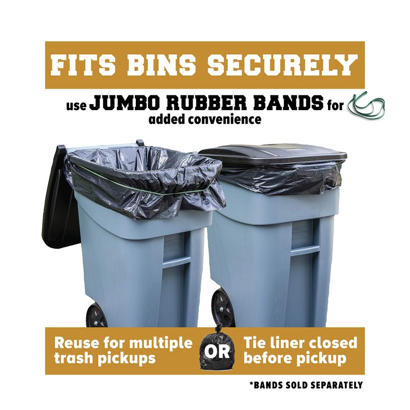 Plasticplace Trash Bags │ 1.5 Mil │ Black Heavy Duty