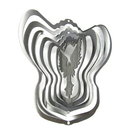 WorldaWhirl Whirligig 3D Wind Spinner Hand Painted Stainless Steel Twister Angel (6.5 Inch, Multi Color)