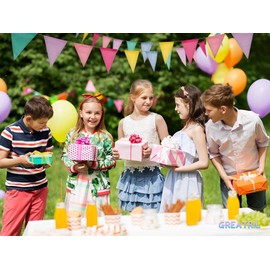 Bunting Fabric Pastel Rainbow - GREATRIL Bunting Outdoor Waterproof for Birthday Spring Easter Classroom School Garden Festival Carnival Graduation Indoor Garlands Party Decorations 48 Flags