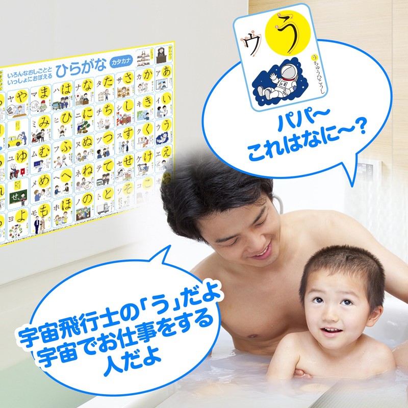 Katakana Hiragana (Katakana) Bath Poster with Easy to Understand Writing