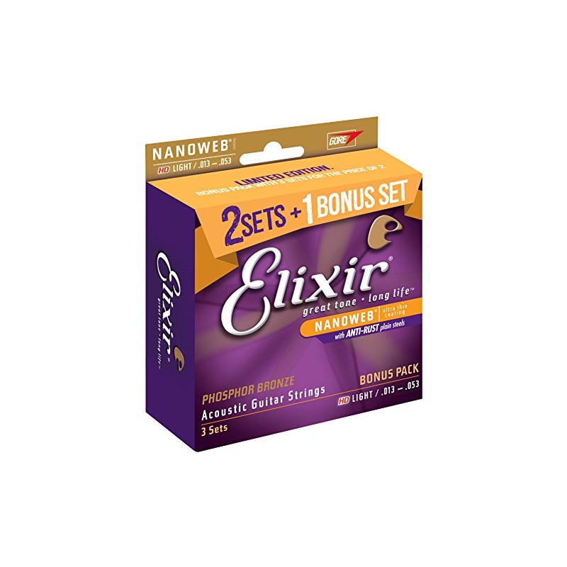 Elixir Strings 16547 cuerdas para guitarra acústica de bronce fosfórico