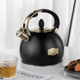 choxila Stovetop Tea Kettle - 2.64 Quart Whistling Tea Pot for Stove Top, Stainless Steel Tea Kettle for All Stovetops Including Induction, Gas, Electric | Ergonomic Pouring Design