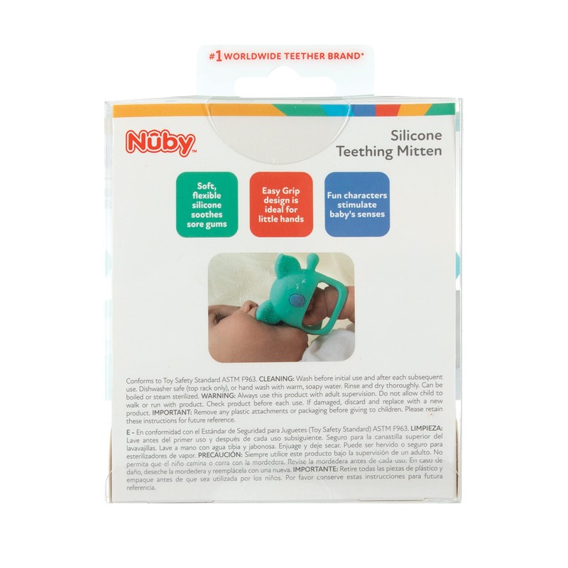 Nuby Silicone Wrist Teething Mitten - Baby Teether Ring -