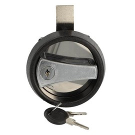 Gedotec Caravan Lock | 1 Set Rotating Bolt Lock Silver with 2 Keys Latch and Angle | Security Door Lock with Keys for Caravan | Lockable Cabinet Lock Cabinet Lock