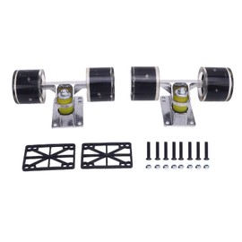 Generic Longboard Skateboard Trucks and Wheels Set, 55 X 45mm Skateboard Wheels, Aluminum Alloy Skateboards Trucks Wheel Combo Set, Skateboards Hardware Combo Starter for Cruiser (Black)