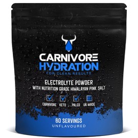 Carnivore Hydration - Unflavoured Electrolytes Powder - Sugar Free Electrolytes, Zero Carb - Keto Diet, Fasting & Carnivore Diet - UK Made with Himalayan Pink Salt, Magnesium & Potassium