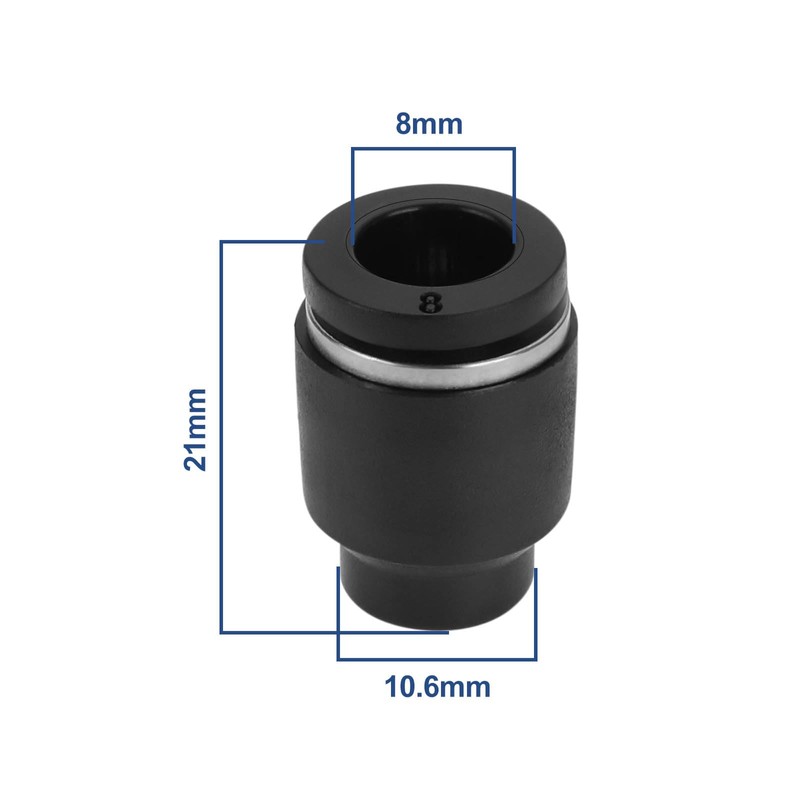 OTOTEC Pack of 10 8 mm Outer Diameter Push-to-Connect Connector
