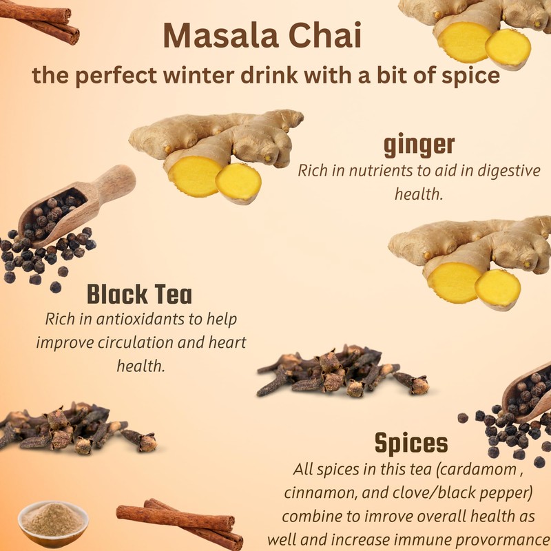 Organic Masala Chai Black Tea Loose Leaf, 2.5 Oz Resealable