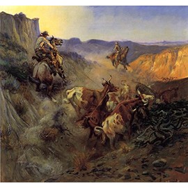 The Slick Ear by Charles Marion Russell - 20" x 20" Premium Canvas Print