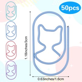100 Pcs Cat Paper Clips Mini Cat Shaped Small Metal Journaling Clamps Color Decorative Cute Clips for Women Paper Document Note Sorting and Organizing