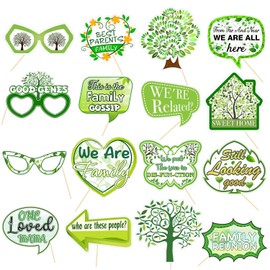 16Pcs Family Reunion Photo Booth Props Family Reunion Party Decorations Family Gathering Centerpiece Sticks Familys Tree Theme Selfie Props Photography