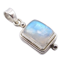 SilverStarJewel - Colgante de plata maciza 925 con piedra lunar de 1,1"