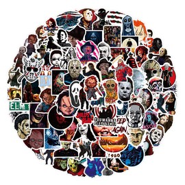 Horror Movie Thriller Character Stickers 100 Pieces Laptop Stickers Bomb Vinyl Sticker Pack for Car Luggage Skateboard Motorcycle Stickers for Teens Adults