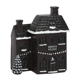 Haunted Black & White Holiday House Incense Cone Burner - 14cm x 12cm (1 Pc.) - With Spooky Haunted House Design, Perfect for Creating a Spooky Atmosphere, Ideal for Burning Incense Cones