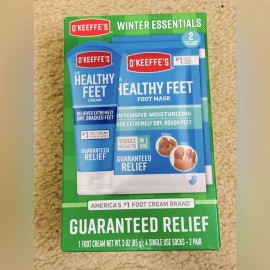 O'Keefe's NIB O'Keefe's Winter Essentials Healthy Feet Set 1 cream & 4 foot mask socks