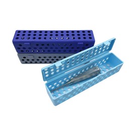SENLIN DENTAL 1PC Dental Instruments Sterilizat Case, Plastic Autoclavale Cassette Case, Medical Surgical Instrument Disinfection Container Tray for Dental Spatulas, Forceps and Pliers (Blue)