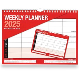 2025 Week To View 5 Column Calendar Hanging Spiral Daily Home Office Planner