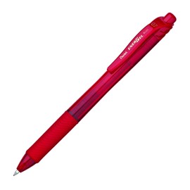Pentel EnerGel X Retractable Liquid Gel Rollerball Pen, Everyday Writing, Office Supplies, School Supplies, 0.7mm Medium Point, Red Ink, BL107-B, Box of 12