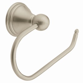 Moen Preston Collection Spot Resist Brushed Nickel Single Post Toilet Paper Holder, Wall Mounted Toilet Roll Holder, DN8408BN