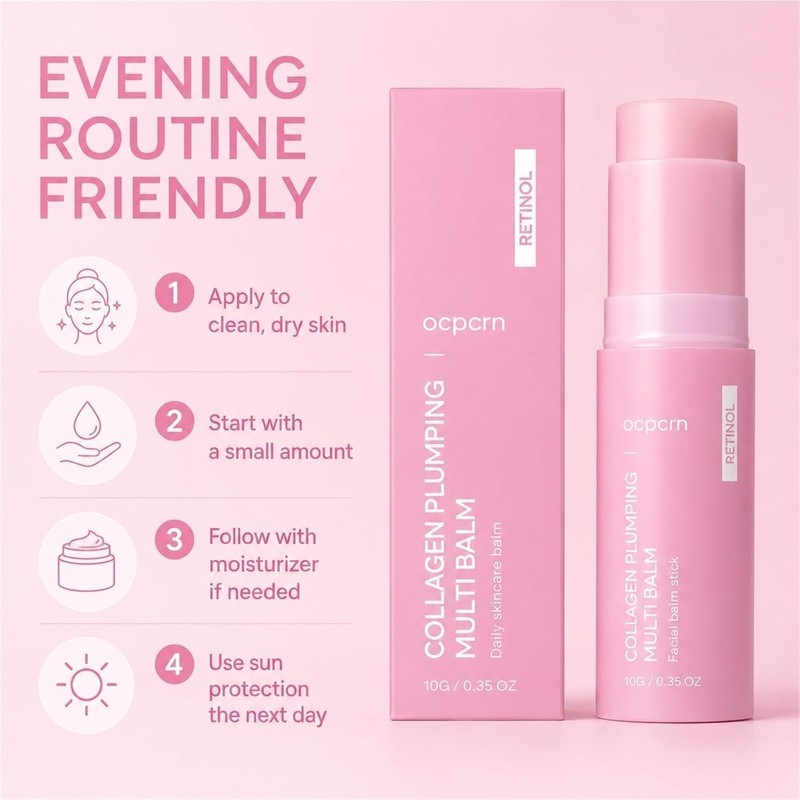 Barra Facial con Retinol, Bálsamo Hidratante para Rostro 10g